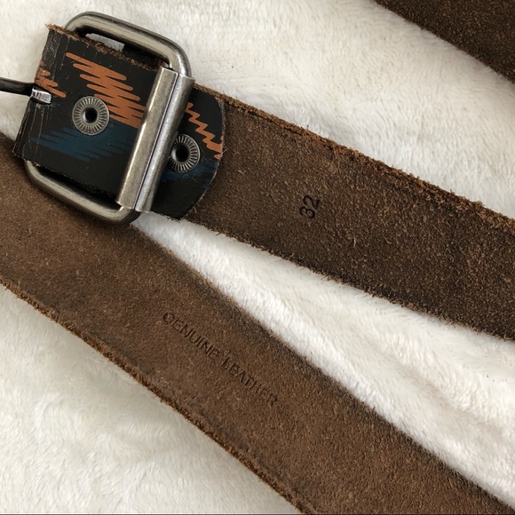 3/$20 | teal & orange pattern leather belt - Picture 6 of 6